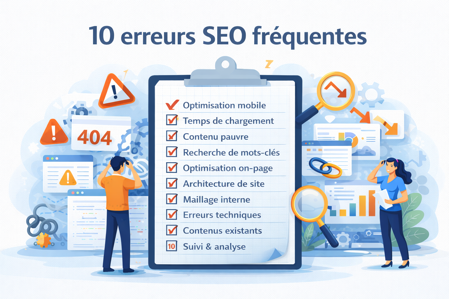 erreurs frequentes SEO liste