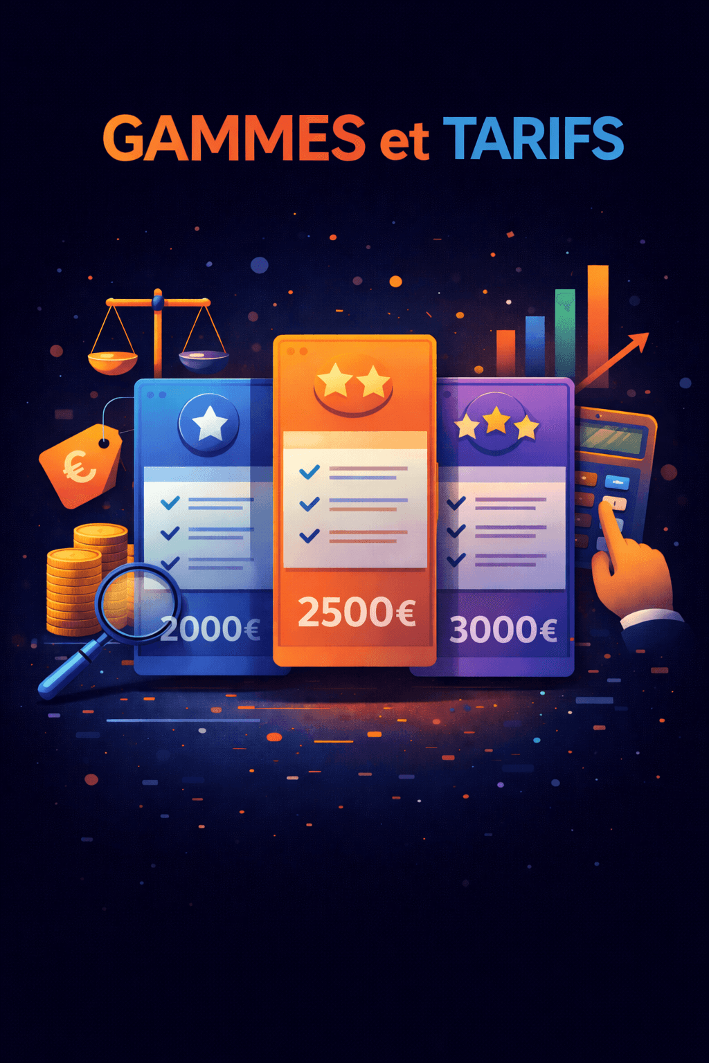 illustration gammes et tarifs création de site