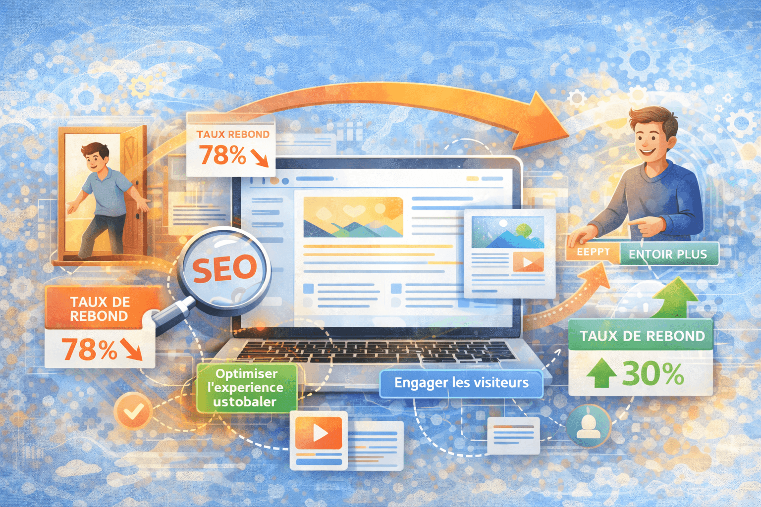 taux rebond SEO ordinateur 