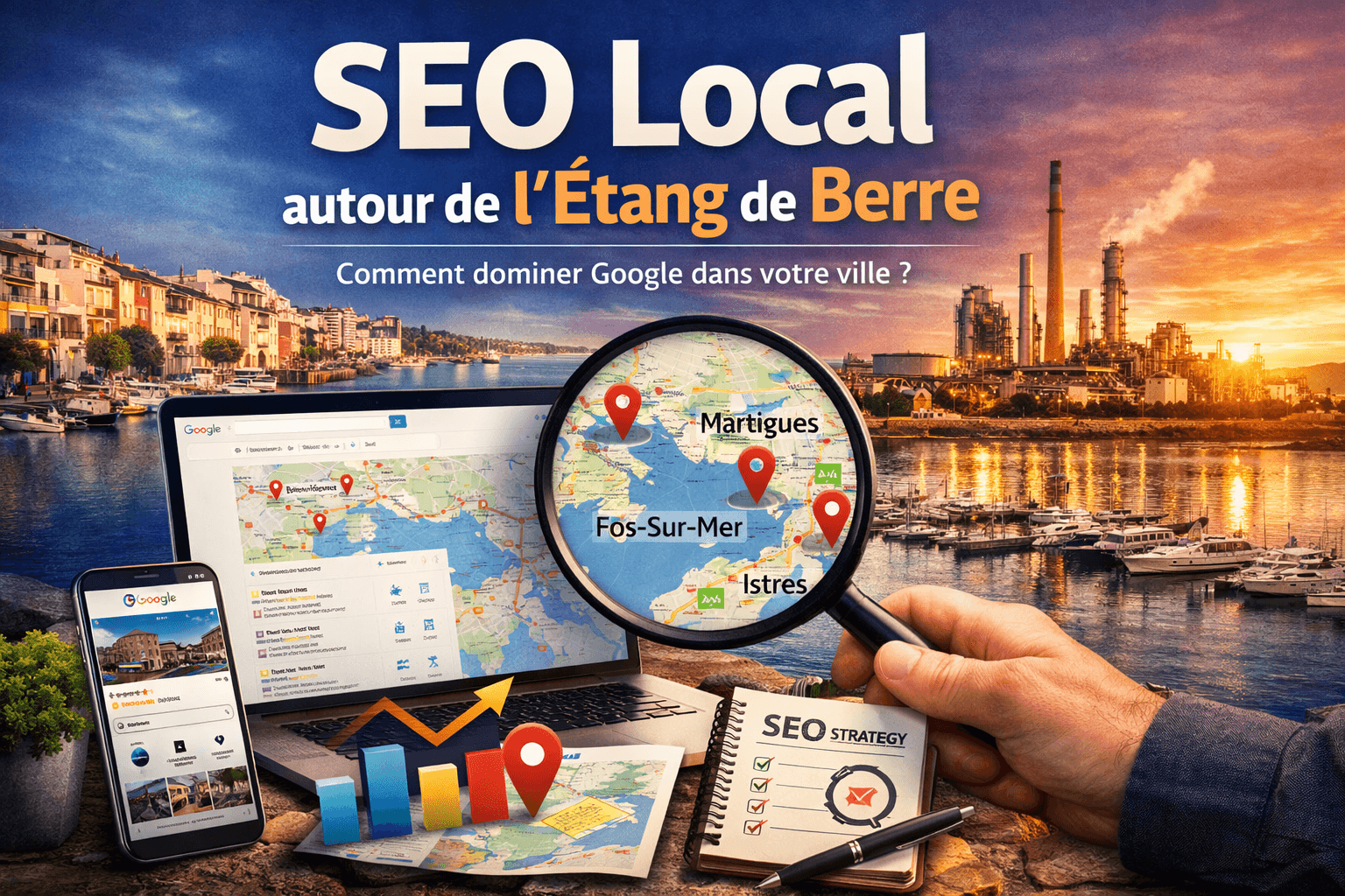 SEO local autour de l'etang de berre image animation